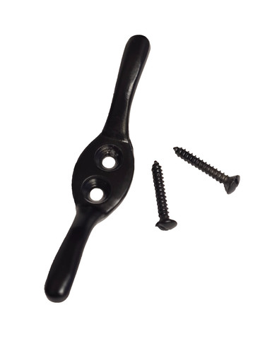 Black metal cleat hook roman - black,