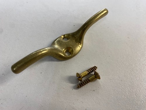 Solid brass cleat hook - hook, 75mm